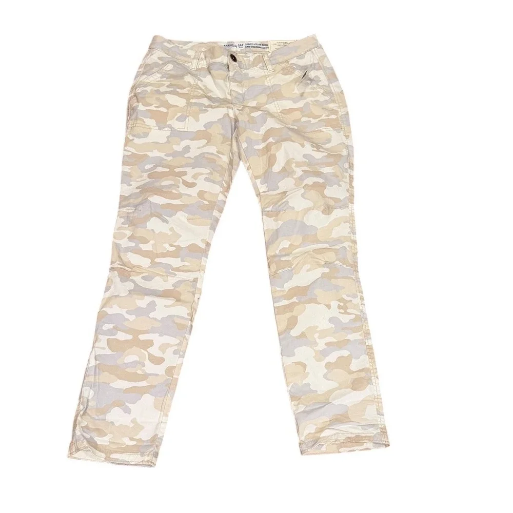 Y2K Gap Khakis Skinny Utility Khaki Pants Womens 4R Desert Camo Low Rise NWT - Picture 1 of 3